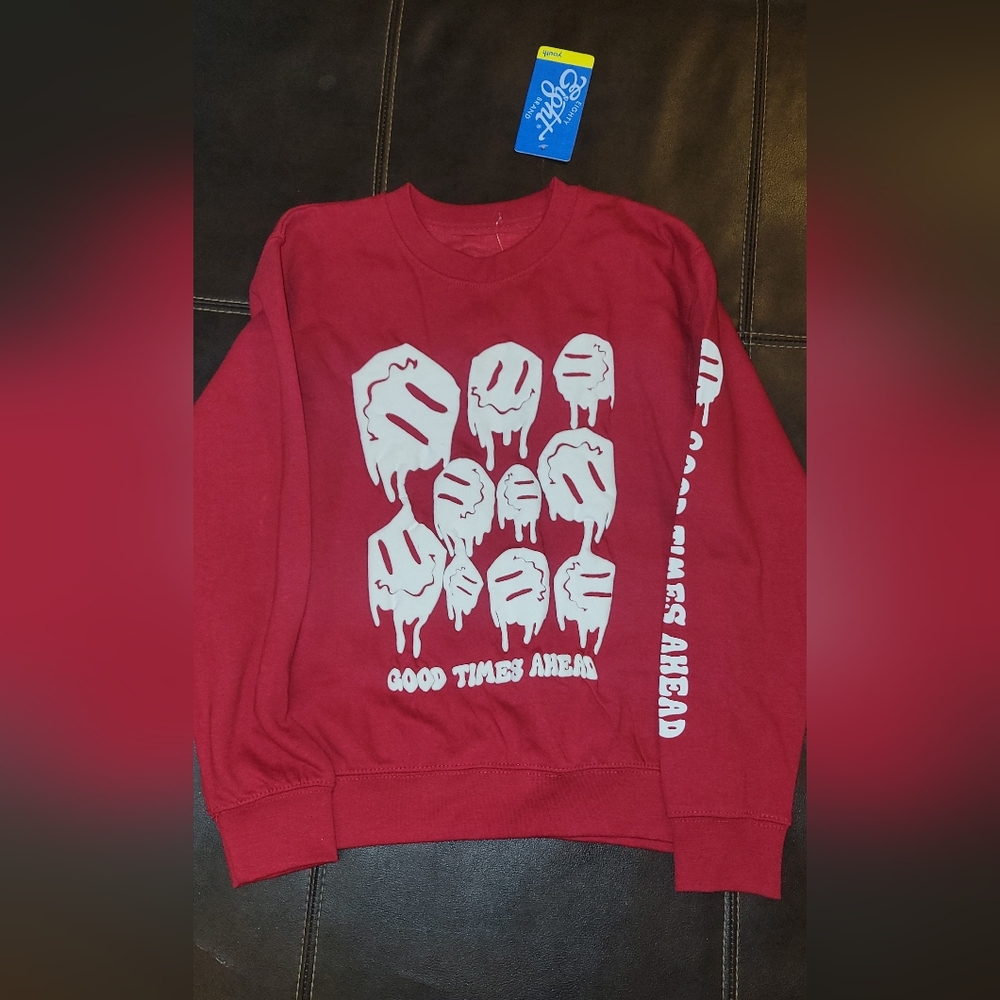 Kids Red Graphic Sweatshirt